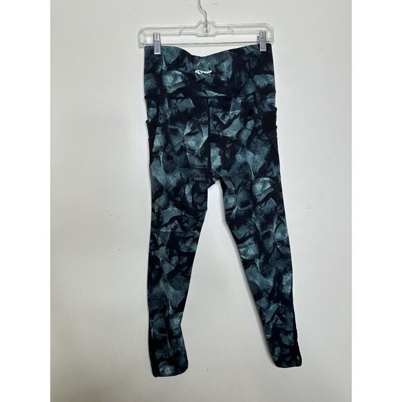 TKO Technical Knockout Size Large Leggings Geometric High Rise Green Black - Picture 5 of 7